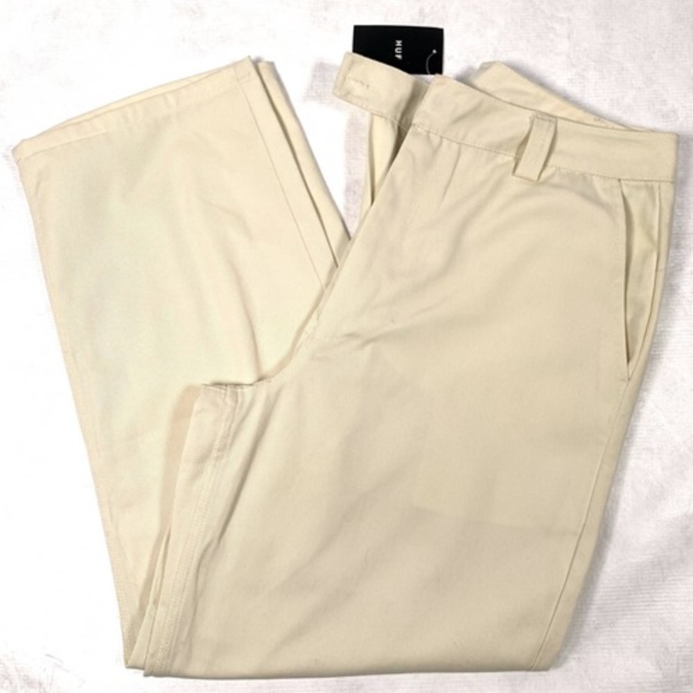 HUF NWT Womens Cream Twill Work Pants Straight Leg Skate Trousers Size 30 - Picture 2 of 9